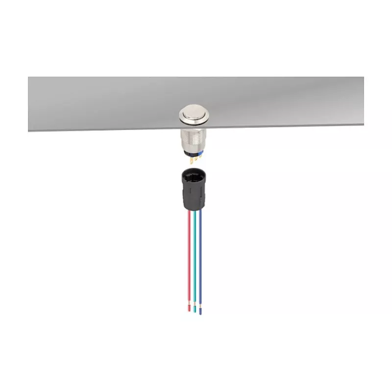 Delock 90789 Buchse für 19 mm 3-Pin Drucktaster oder Schalter