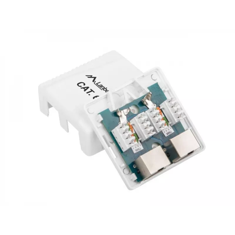 Lanberg OS6-0002-W Aufputzdose, 2x RJ45 Cat.6, Weiß
