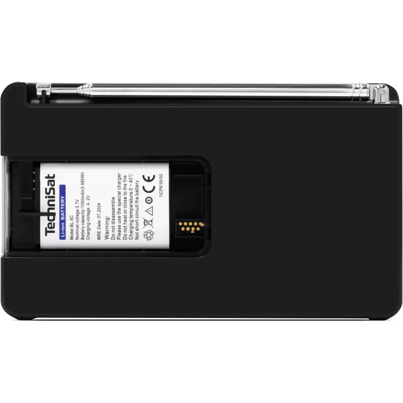 TechniSat DigitRadio 1 A 0100/4997 Digitalradio, DAB+/UKW, RDS, 40 Senderspeicher, ASA-Warnfunktion, Schwarz/Silber