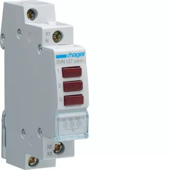 Hager SVN127 Signalleuchte, 230 V AC, 3 x rote LED