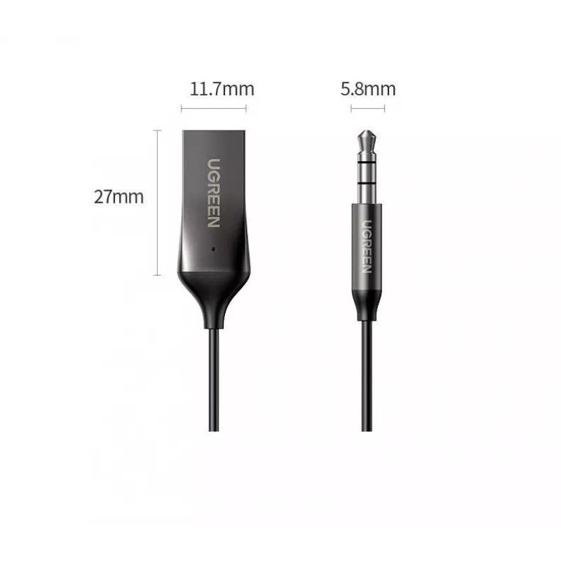 UGREEN CM309 Bluetooth-5.0-Audioempfänger, USB, 3,5-mm-AUX-Klinke, Schwarz