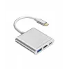 USB-C-Adapter-Hub TB AKTBXVAU3HMPDAV — 3-in-1: HDMI + USB-A + USB-C PD, Silber