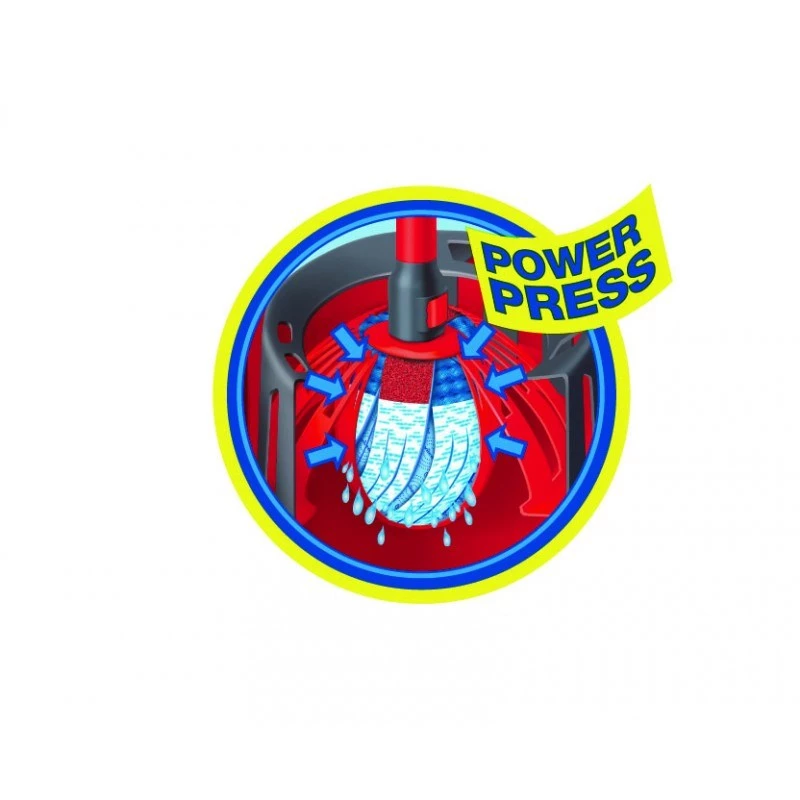 Vileda SuperMocio Torsion Power Eimer mit Presse, Rot