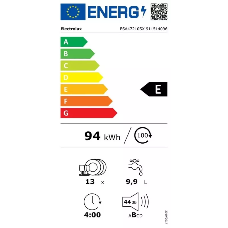 Electrolux ESA47210SX Geschirrspüler Freistehend 13 Maßgedecke