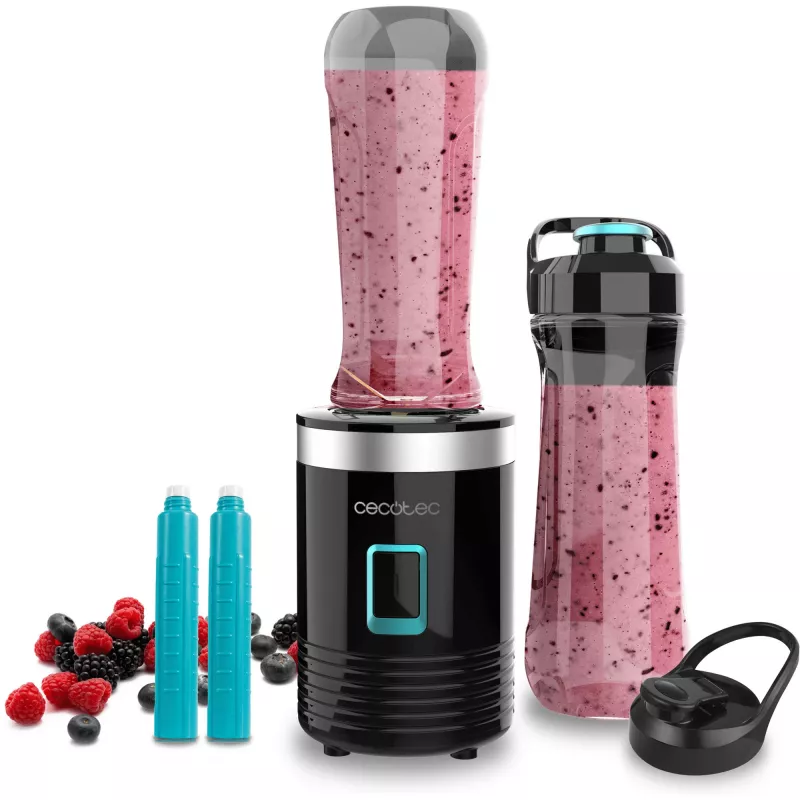 Cecotec Power Titanium 350 EasyGo Standmixer, 350 W, 2 x 600-ml-Becher, Schwarz