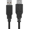 USB 2.0 Verlängerungskabel, USB-A Stecker > USB-A Buchse schwarz, 1,0 Meter, doppelt geschirmt
