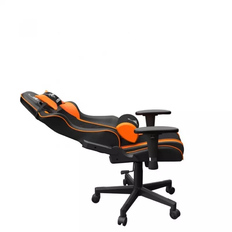 Gaming-Stuhl GEMBIRD GC-SCORPION-04X schwarz-orange ergonomisches Design, verstellbarer Sitz, hohe Rückenlehne