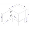 Nachttisch-Set 2 Stk. cama meble PALAZZO 44,5×40×59 cm schwarz und Eiche craft — 1 Tür, matt Laminat, Metallbeine