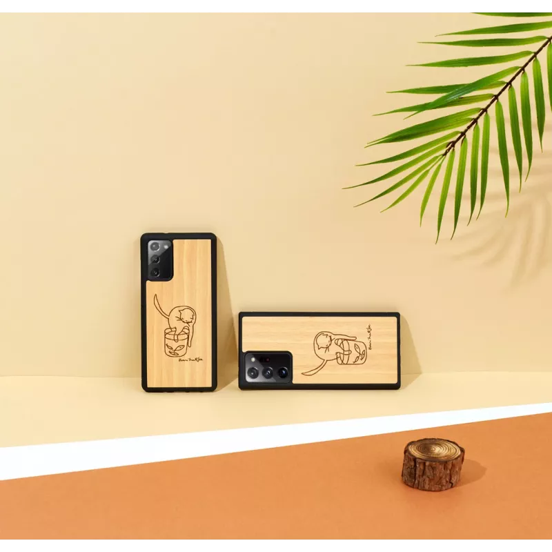 Schutzhülle man and wood für Samsung Galaxy Note 20 Ultra – Katze mit Fisch-Design