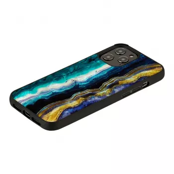 Schutzhülle iKins für Apple iPhone 12 / 12 Pro — Lila-Achat-Muster