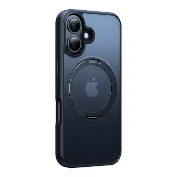 Schutz-Handyhülle Torras Ostand Pro für iPhone 16 — Schwarz, schlankes stoßfestes Design