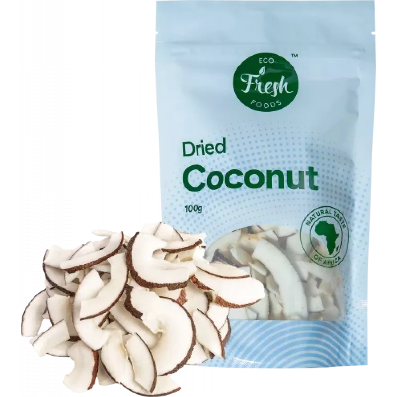 Getrocknete Kokosnuss Eco fresh foods 100 g – Kokosraspeln, 100-g-Packung