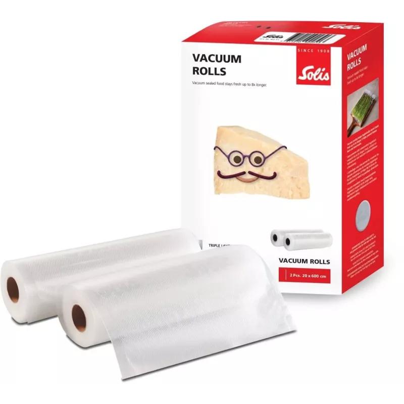 Solis Vac Rolls Vakuumierfolie-Rollen 20 x 600 cm, 2 Rollen