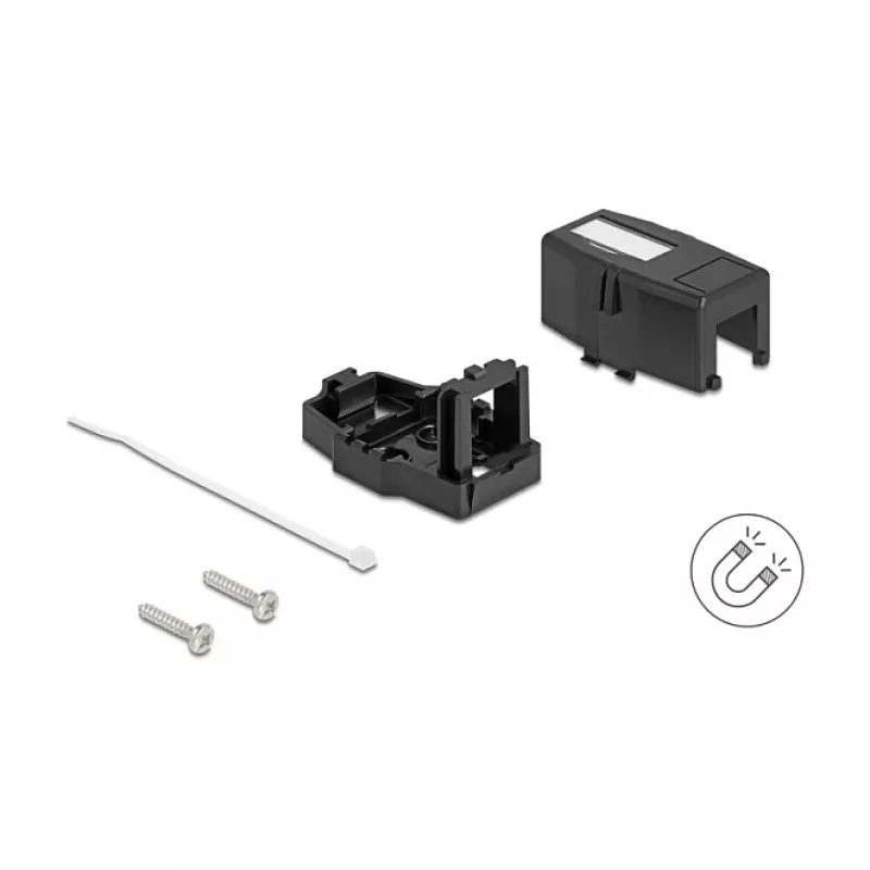Delock 85840 Keystone Leergehäuse, 1-Port, mit Magnetfuß, schwarz