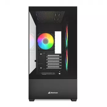 Sharkoon MK6 RGB Micro-ATX PC-Gehäuse, Schwarz, gehärtetes Glas