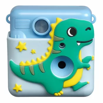 Denver KPC-1363BU Kinder-Sofortdruckkamera Dino mit Thermodrucker, 20 MP, Blau