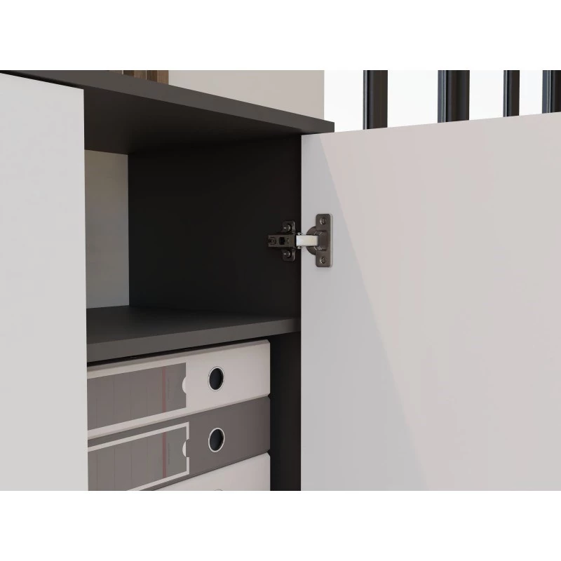 OLIV 2D CLOSED SHELVING UNIT, ANTHRACITE/Weiß SET