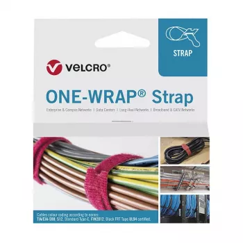 Wiederverwendbarer Kabelbinder Velcro ONE-WRAP 330×20 mm Schwarz, Polypropylen, 100er-Pack