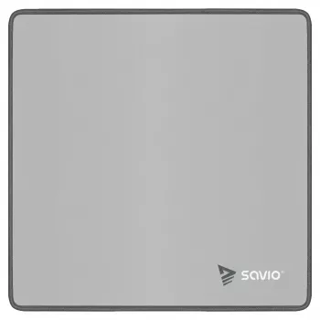 Gaming-Mauspad SAVIO Turbo Dynamic S — Grau, 250×250 mm, 2 mm dick, genähte Kanten, rutschfeste Gummibasis