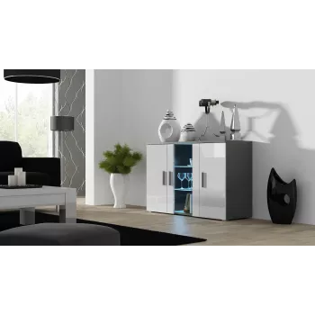 Cama Sideboard 120 cm SOHO S7 grau/weiß glänzend