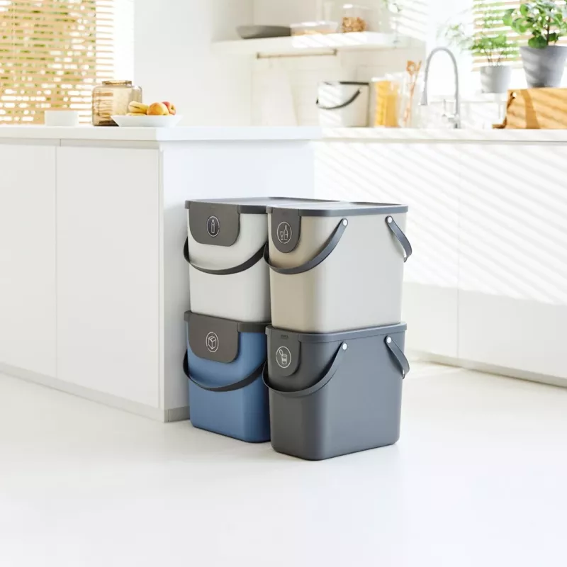 Rotho Albula Abfalltrennbehälter, 25 l, blau