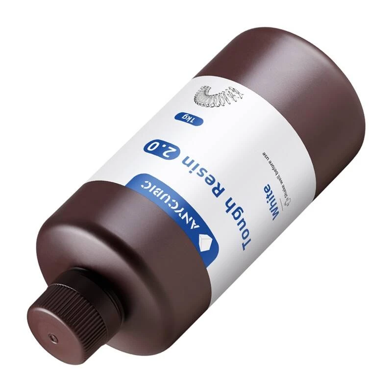 AnyCubic Tough Resin 2.0 — Weiß, geruchsarm, hochfestes 3D-Druckharz