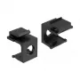 DeLOCK 86403 Keystone-Abdeckung, schwarz, 8 mm Durchführung, 4 Stück