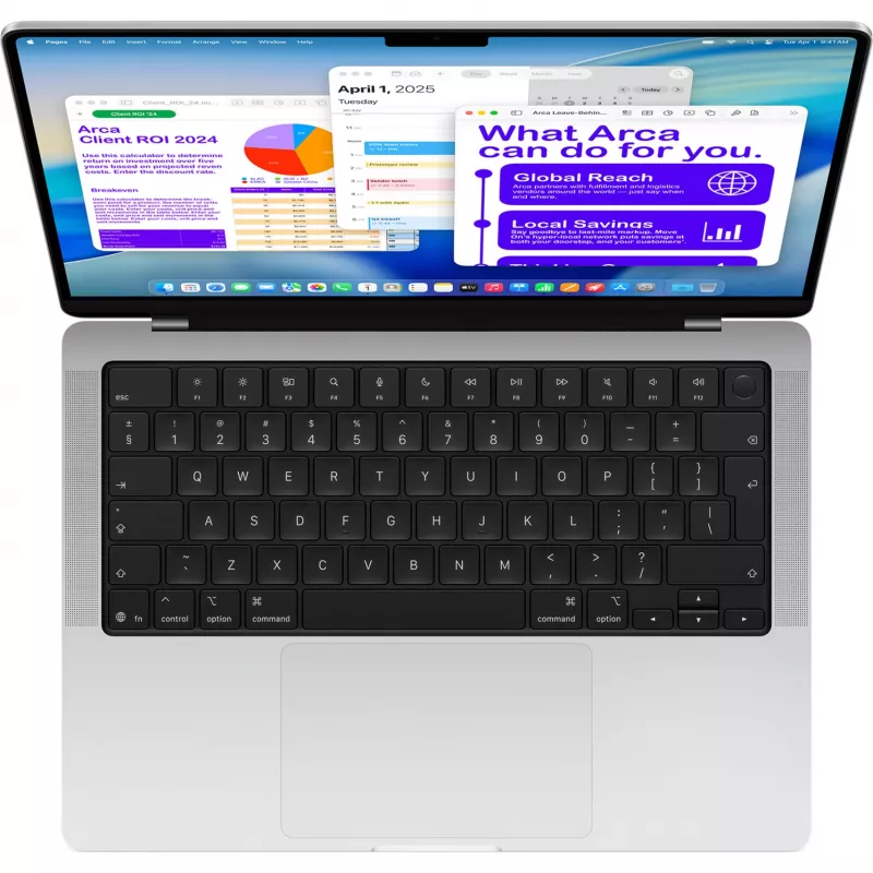 Apple MacBook Pro Silber MDE44D/A - 35,6 cm (14 inch), M5 10-Core Chip, 10-Core GPU, 16 GB RAM, 512 GB SSD / ohne Netzteil