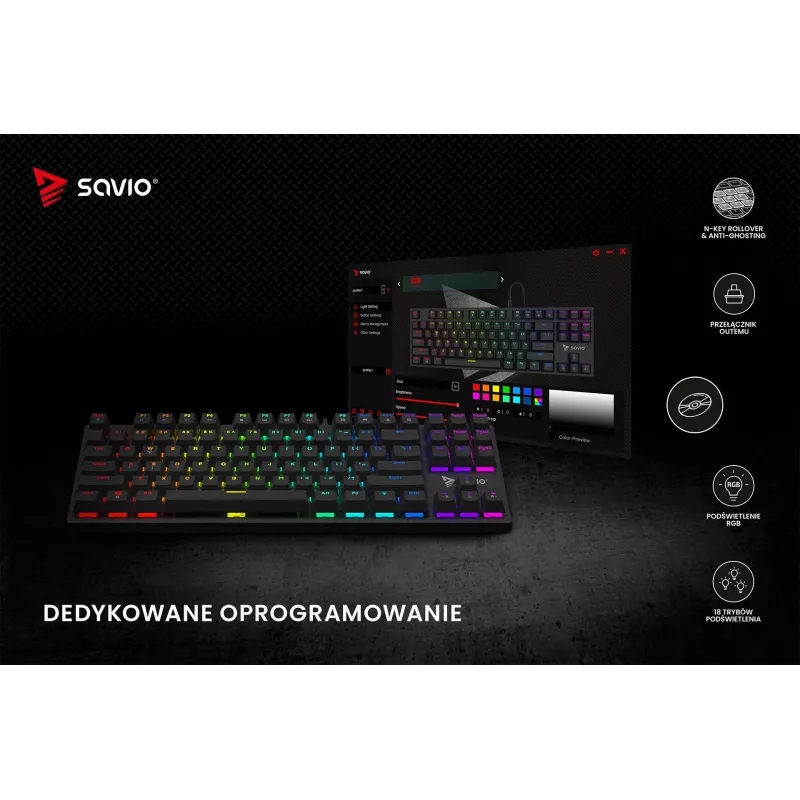 Mechanische Tastatur RGB Tempest X2 Outemu Blue Savio Savgk-tempest X2 Bl