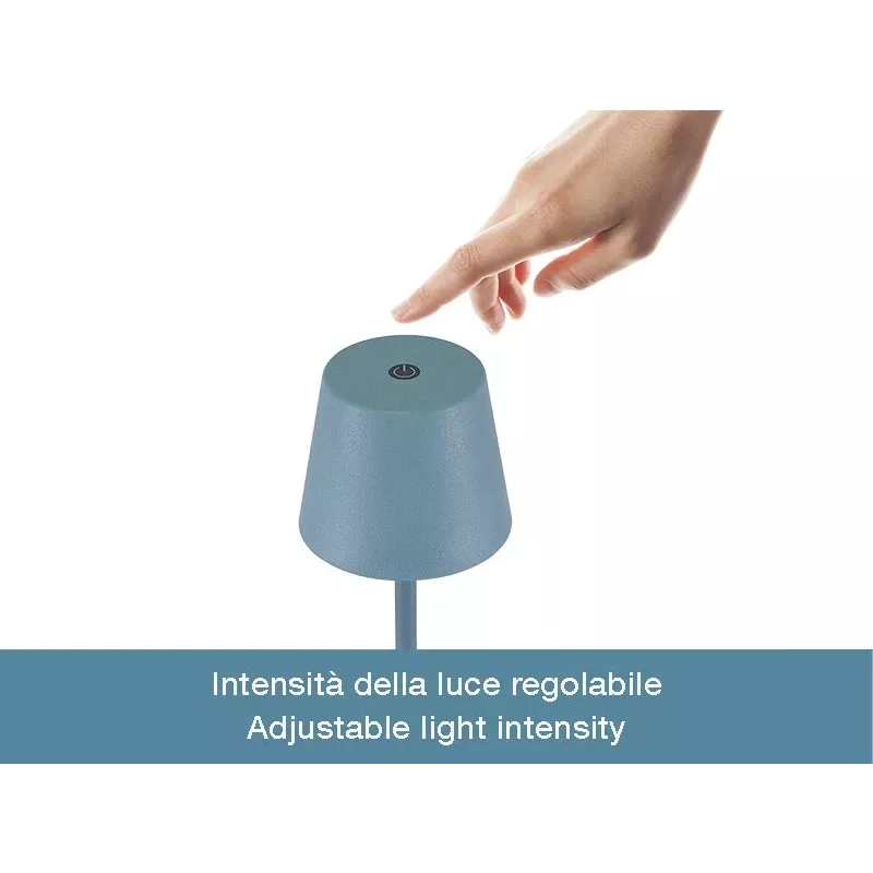 Beper P207ILI200 Wiederaufladbare LED-Tischleuchte, Touch-Schalter, dimmbar, Schieferblau