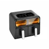 Amica AFM 7020 Doppel-Heißluftfritteuse, 8 L, 2400 W, Schwarz