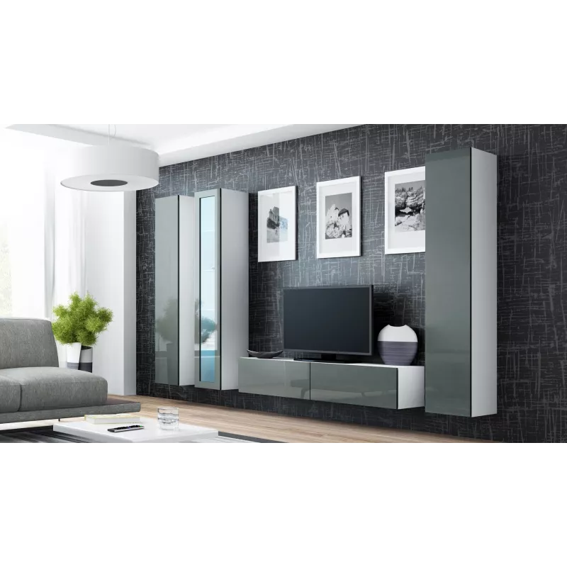 Cama Vitrine VIGO '180' 180/40/30 weiß/grau glänzend