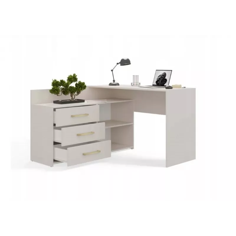 Eck-Schreibtischplatte e shop DANY Kaszmir Beige — Eck-Arbeitsplatz, kompakte Aufteilung