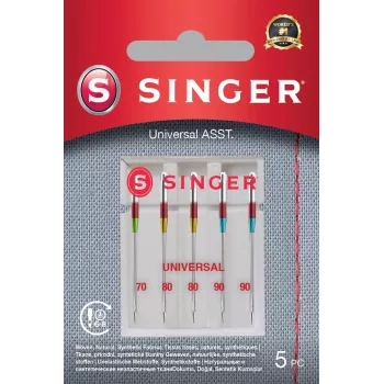 SINGER Nähmaschinennadeln Universal ASST 5PK — gemischte Größen für Webstoffe