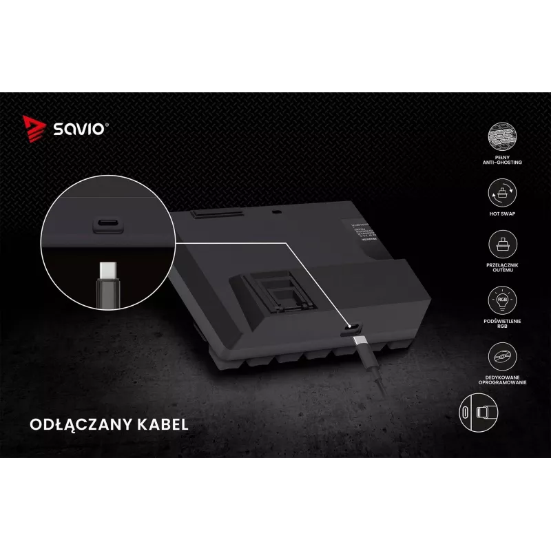 SAVIO BLACKOUT X2 Mechanische Tastatur OUTEMU Red, Hot Swap