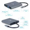 Gembird A-CM-COMBO6-01 USB-C 6-in-1 Multiport-Adapter, USB 3.1 Gen 1, HDMI 4K, VGA, PD 60 W, SD/microSD-Kartenleser, 3,5-mm-Audio, grau