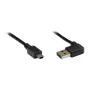 Verbindungskabel USB 2.0 EASY Plug A auf Mini-B-Stecker, abgewinkelt, schwarz, 5 m,