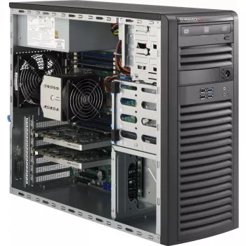 Supermicro SuperChassis 732D4-903B Tower-Servergehäuse, E-ATX, 900 W, schwarz, USB/Audio