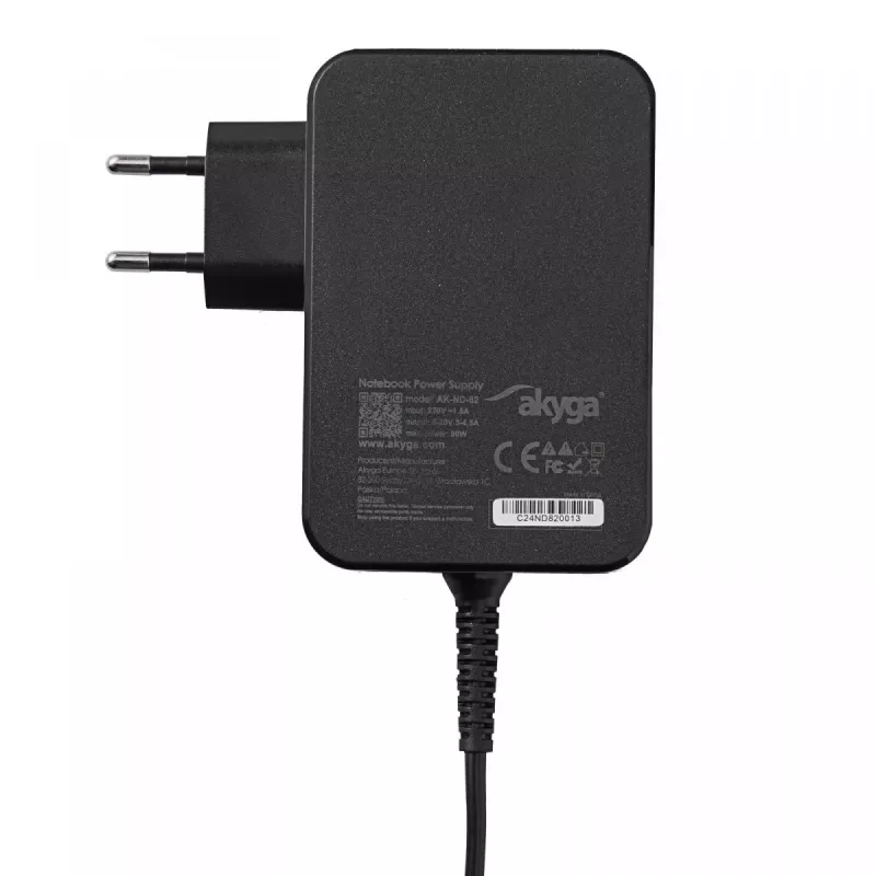 Akyga AK-ND-82 USB-C-GaN-Notebook-Netzteil 90 W, PD 3.0, 5–20 V, 1,8 m Kabel, schwarz