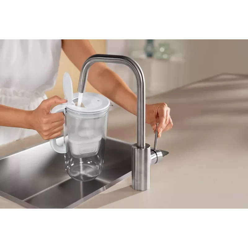 Brita Glass+1 Maxtra Pro Pure Performance Glas-Filterkanne, 2,5 l Gesamtvolumen / 1,5 l gefiltert, spülmaschinenfest, grau