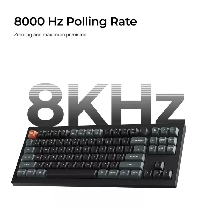 Mechanische Tastatur Keychron V3 Ultra 8K — Kabelgebunden & Bluetooth, QWERTY-Layout, RGB LED, Schwarz