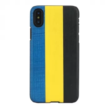 Smartphone-Hülle man and wood für iPhone X/XS – dandy blau schwarz, schützende Hartschale