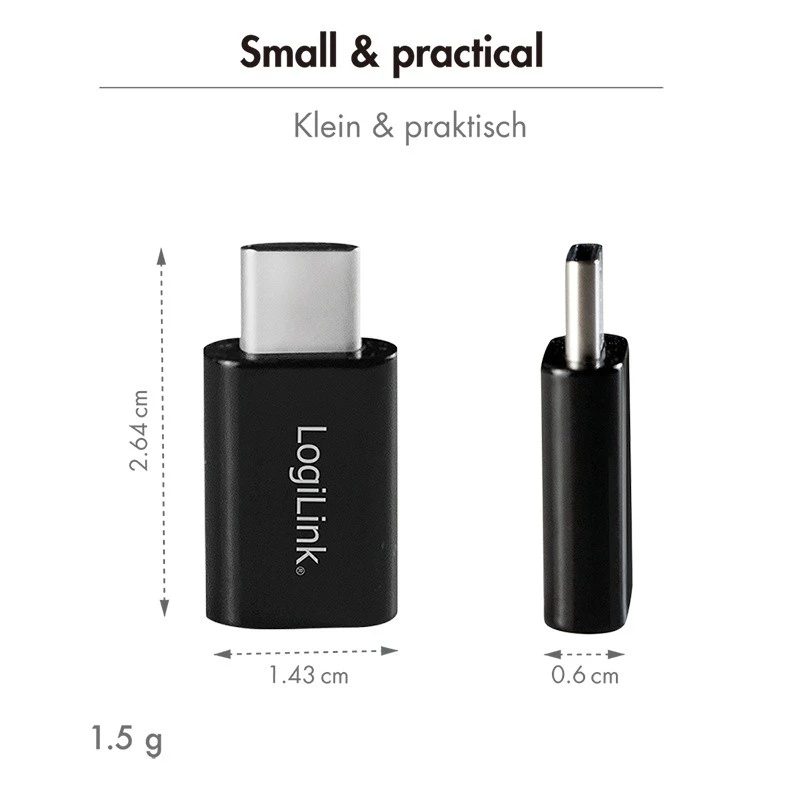 LogiLink BT0048A USB-C Bluetooth 5.3 Adapter, 20 m Reichweite, Schwarz