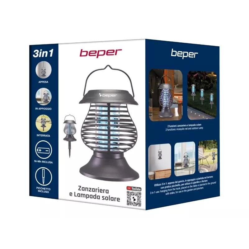 Beper P206ZAN111 Solar-Laterne Insektenvernichter, UV-A-Lampe