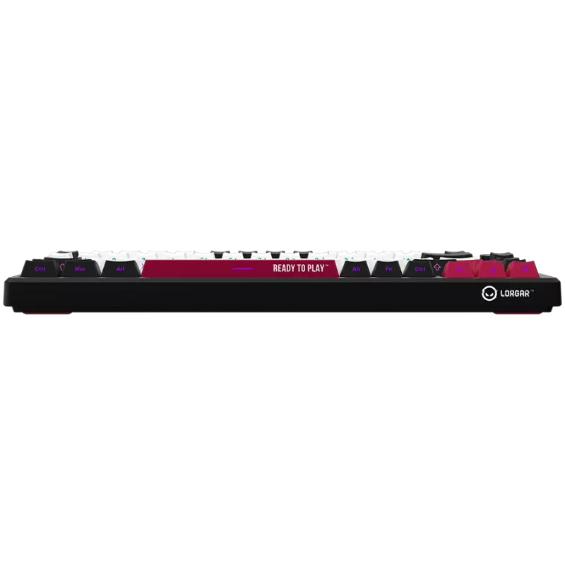 LORGAR KBP7075W kabellose mechanische 75-%-Gaming-Tastatur, Schwarz/Rot, EN