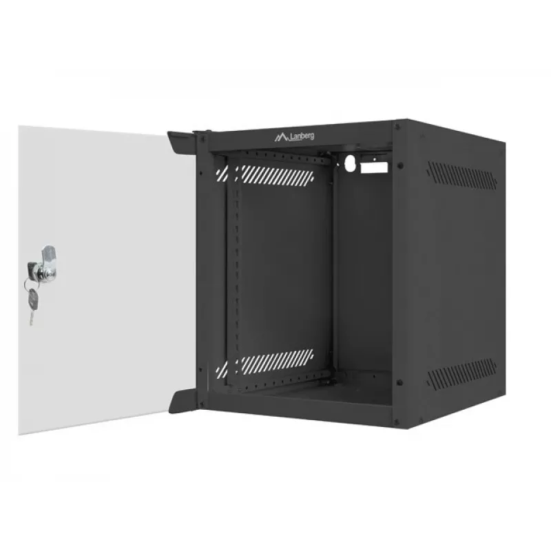 Lanberg WF10-2306-10B 10" Wandschrank (Rack) 6U, 280×310 mm, Glastür, 20 kg, schwarz (RAL 9004)