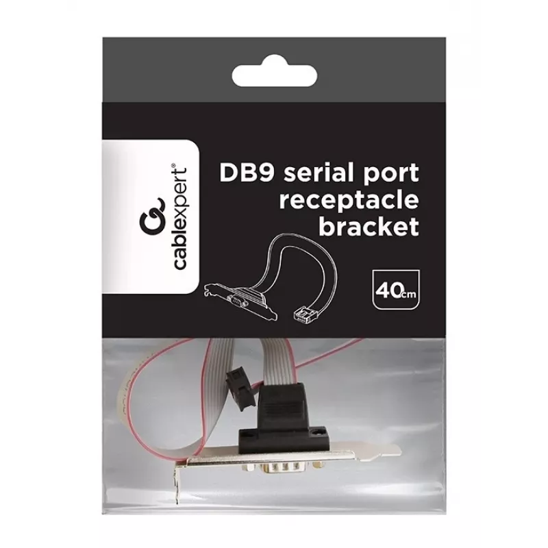 Gembird CC-DB9ML-01 DB9-Slotblech für serielle Schnittstelle mit 10-poligem Kabel, Low Profile