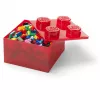 LEGO Storage Brick 4 Aufbewahrungsbox mit Deckel, rot transparent