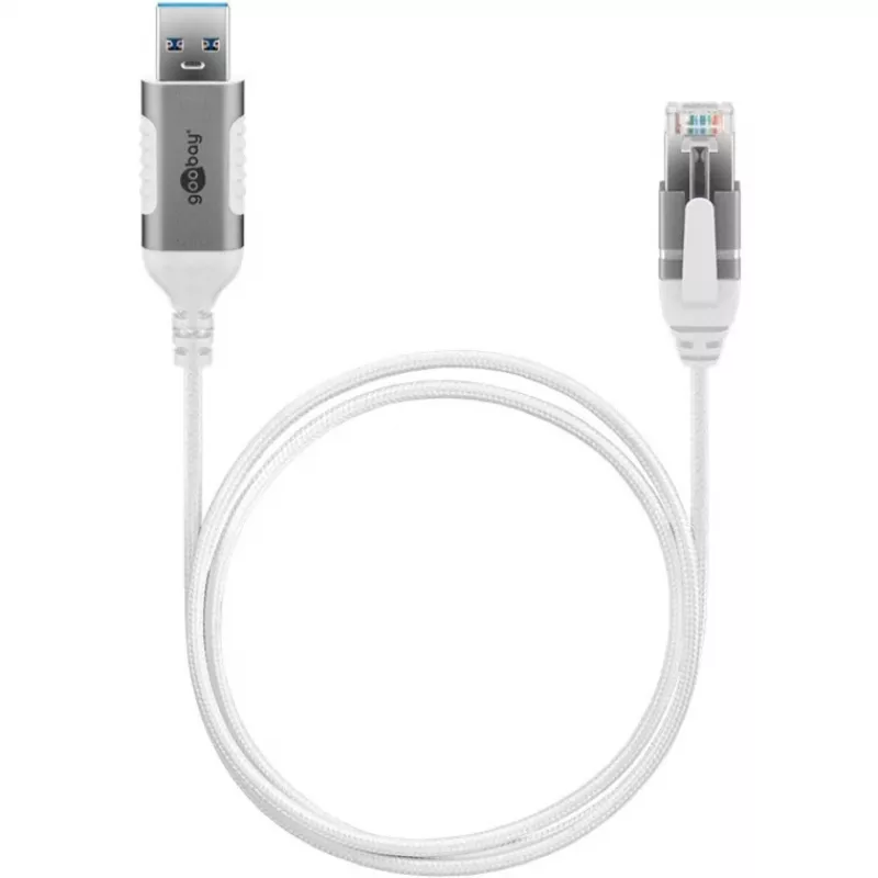 Goobay Ethernet-Kabel USB-A 3.0 auf RJ45 schlank 10 m – verbindet Router, Modem oder (74383)