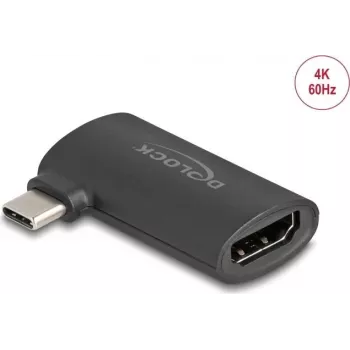Adapter DELOCK USB Type-C (Stecker) auf HDMI (Buchse) DP Alt Mode 4K abgewinkelt